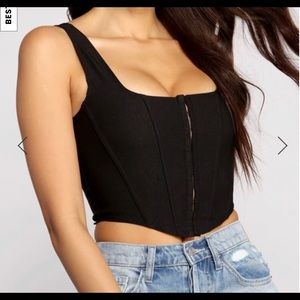 HOOK AND EYE CORSET CROP TOP